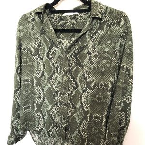 Snake print green blouse